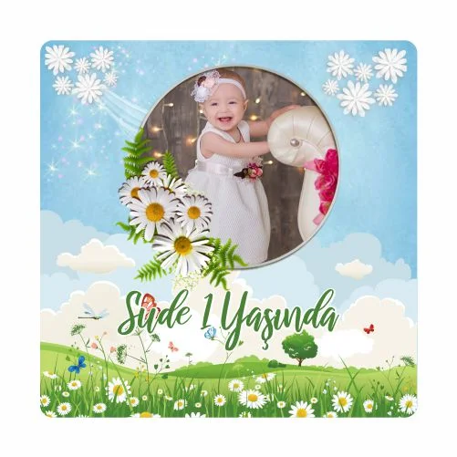 Çiçek Temalı Doğum Günü Magneti